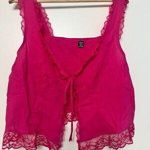SHEIN Pink Lace Chemise Intimates Sleepwear
